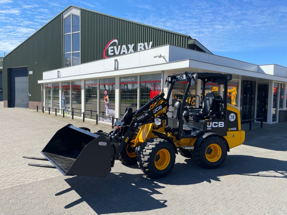 JCB graafmachine voor Evax BV-gebouw