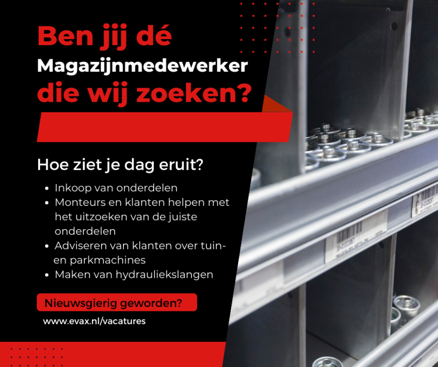Vacature magazijnmedewerker gezocht bij Evax.