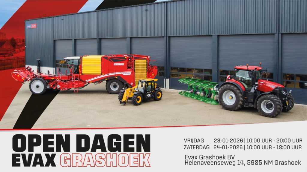 Open dagen bij Evax Grashoek, landbouwmachines getoond.